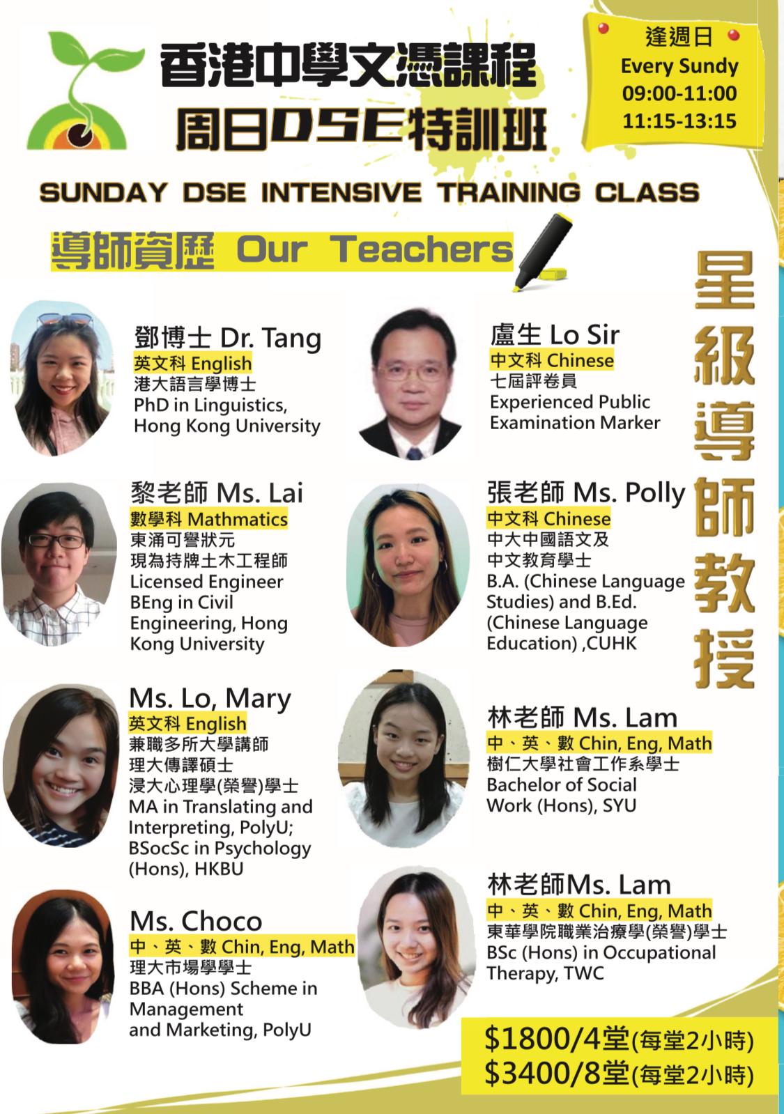 香港中學文憑課程 周日DSE特訓班