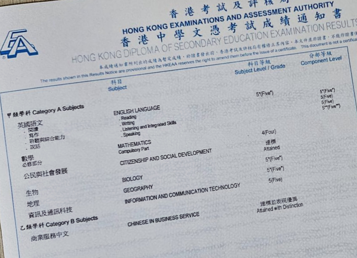DSE優異成績展示